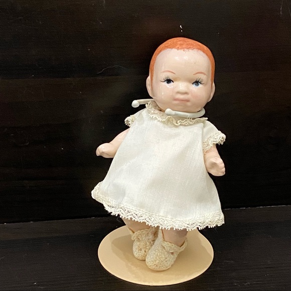 Vintage Porcelain Bisque Collectible 5” Baby Doll - Picture 1 of 9